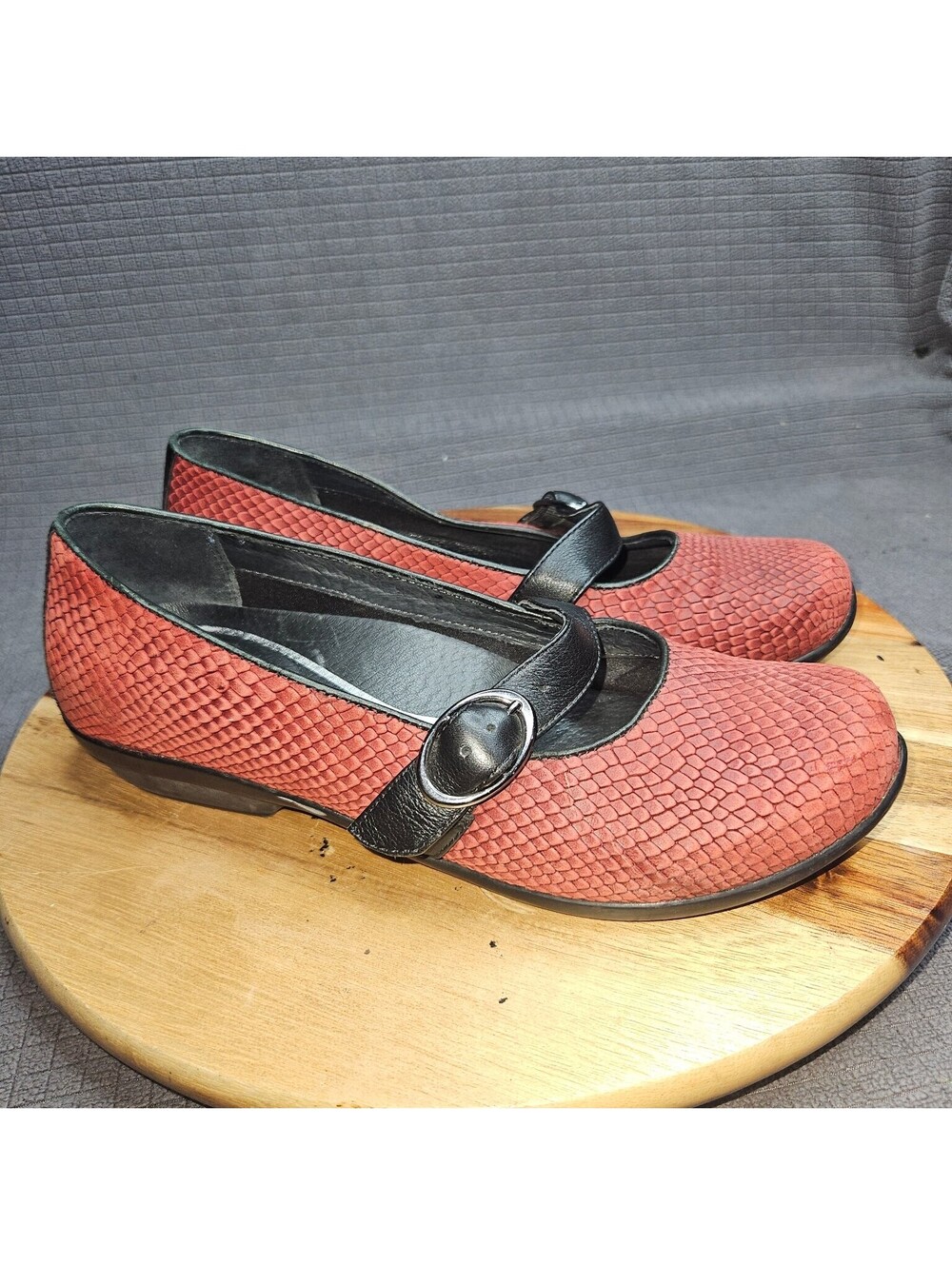 Dansko Flats Women's Terracotta Black Leather Mary Jane EU 38 US 7.5